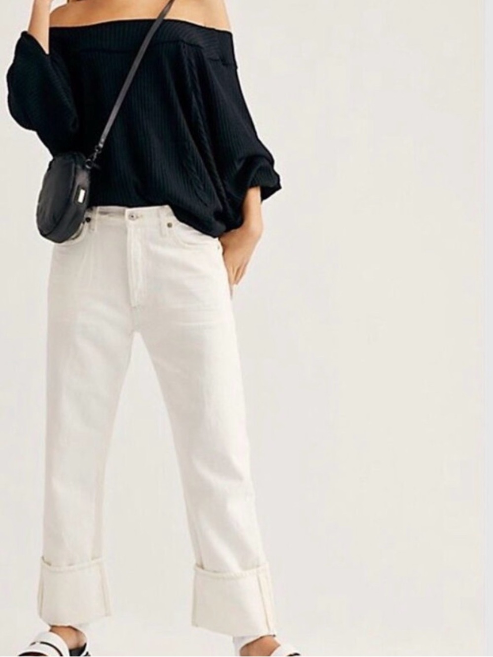 We the Free Free People West End Waffle Knit dolman sleeve Sweater L